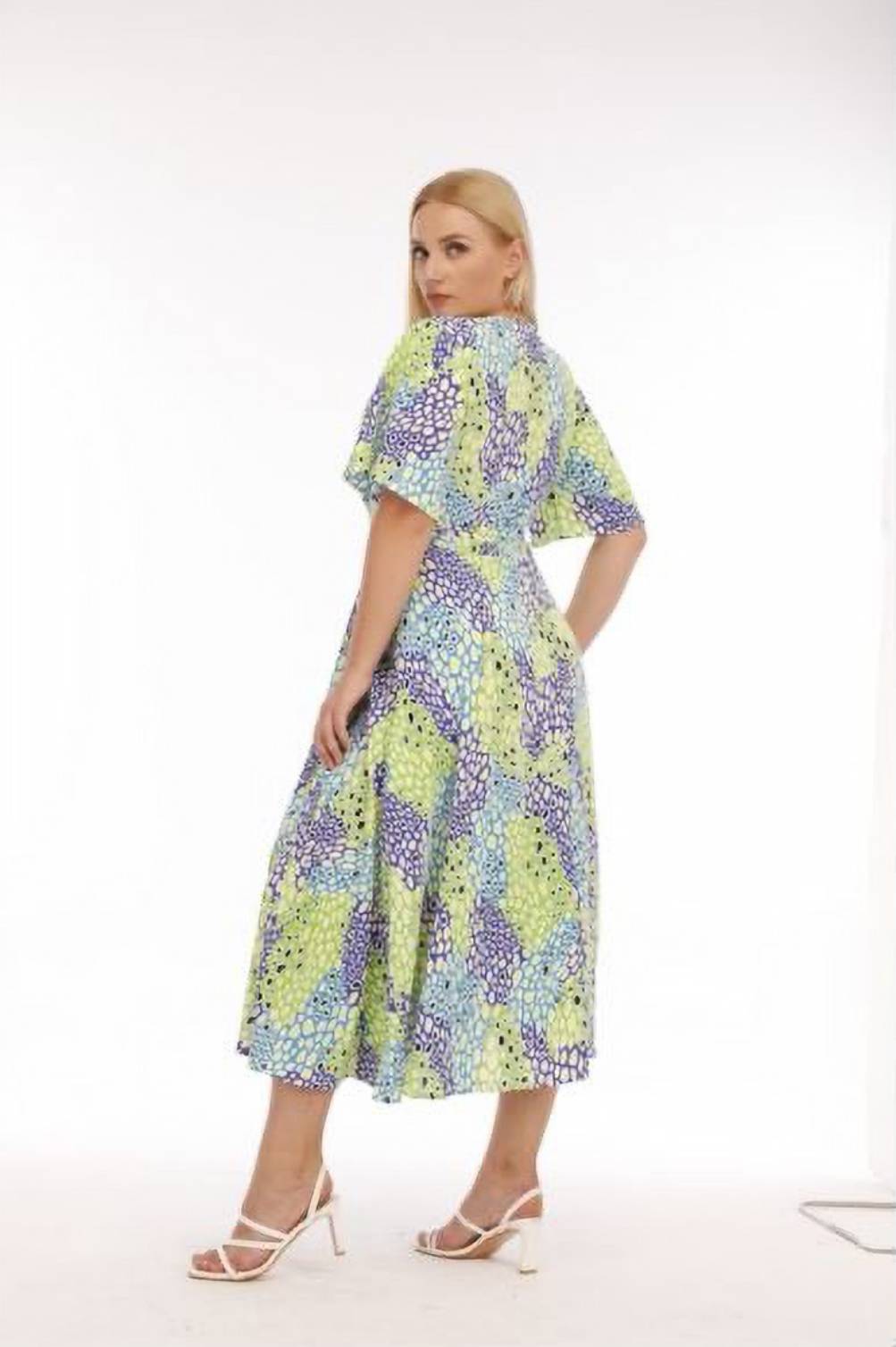 Plus Size Mixed colour leopard print bardot wrap dress