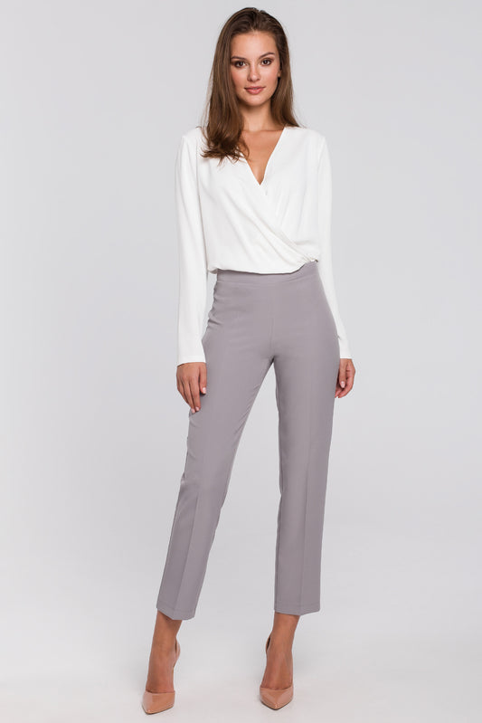 Trousers with Elastic Waistband in Grey