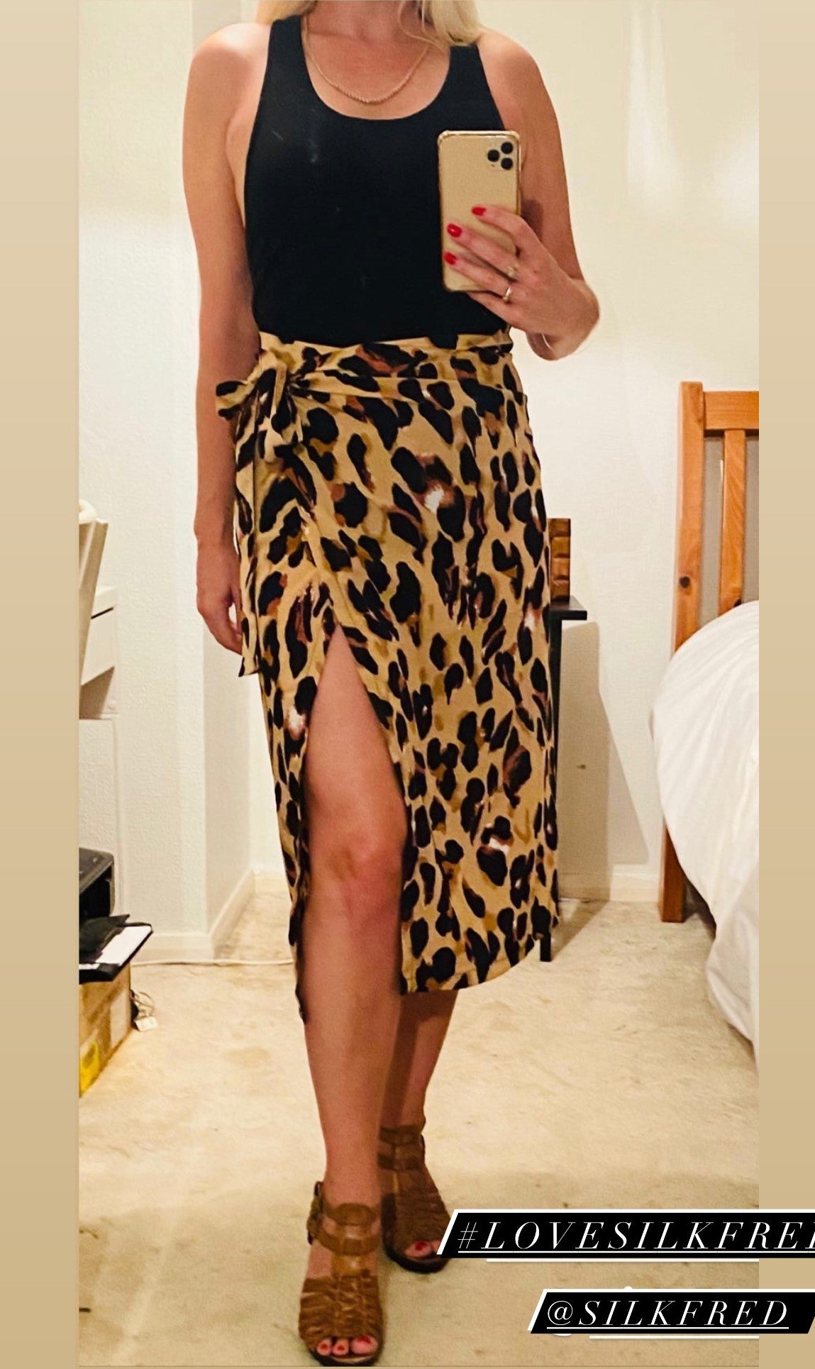 Rosie leopard print summer wrap skirt